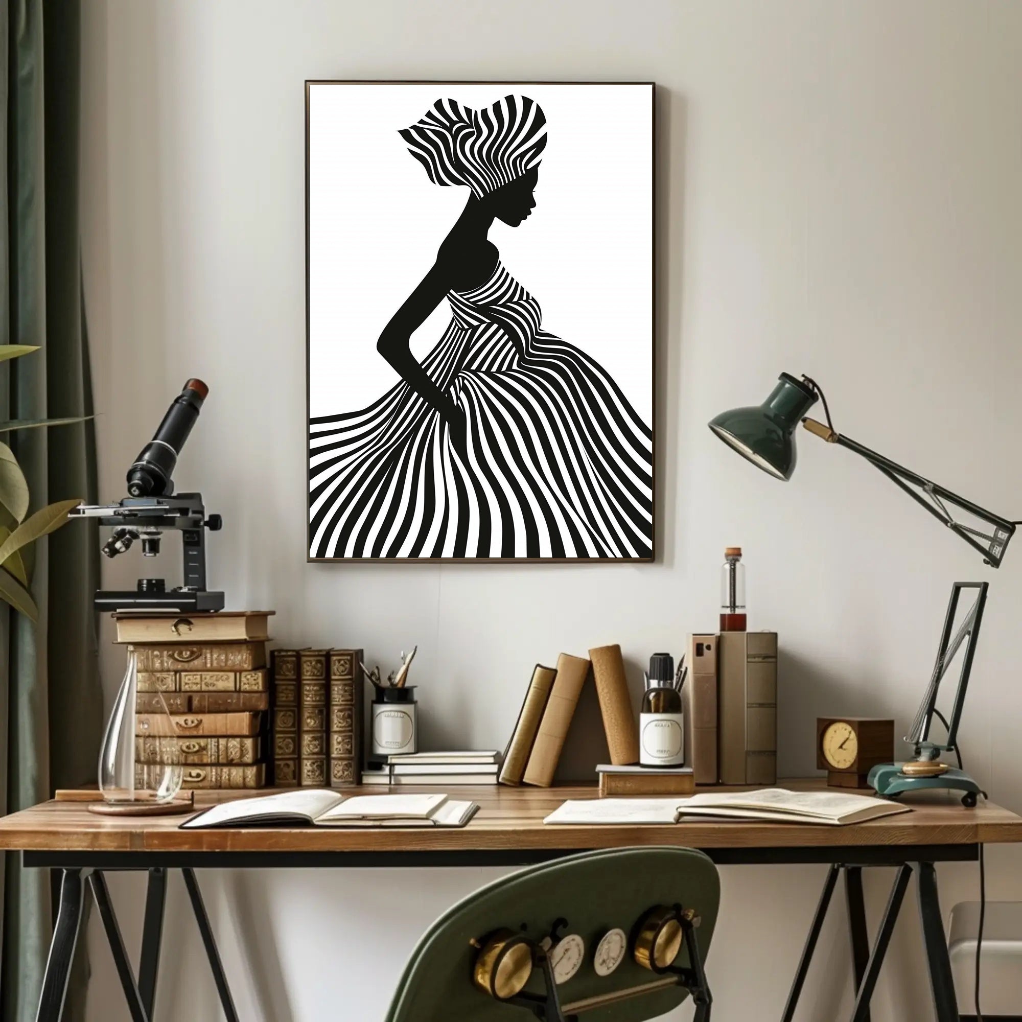Silhouette Stripes Abstract Artistic Minimalist Modern Illustration Poster PosterGoat