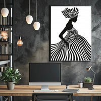 Silhouette Stripes Abstract Artistic Minimalist Modern Illustration Poster PosterGoat