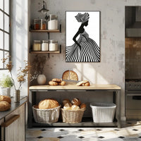 Silhouette Stripes Abstract Artistic Minimalist Modern Illustration Poster PosterGoat