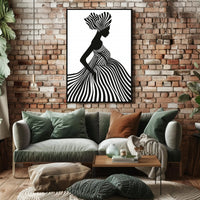 Silhouette Stripes Abstract Artistic Minimalist Modern Illustration Poster PosterGoat