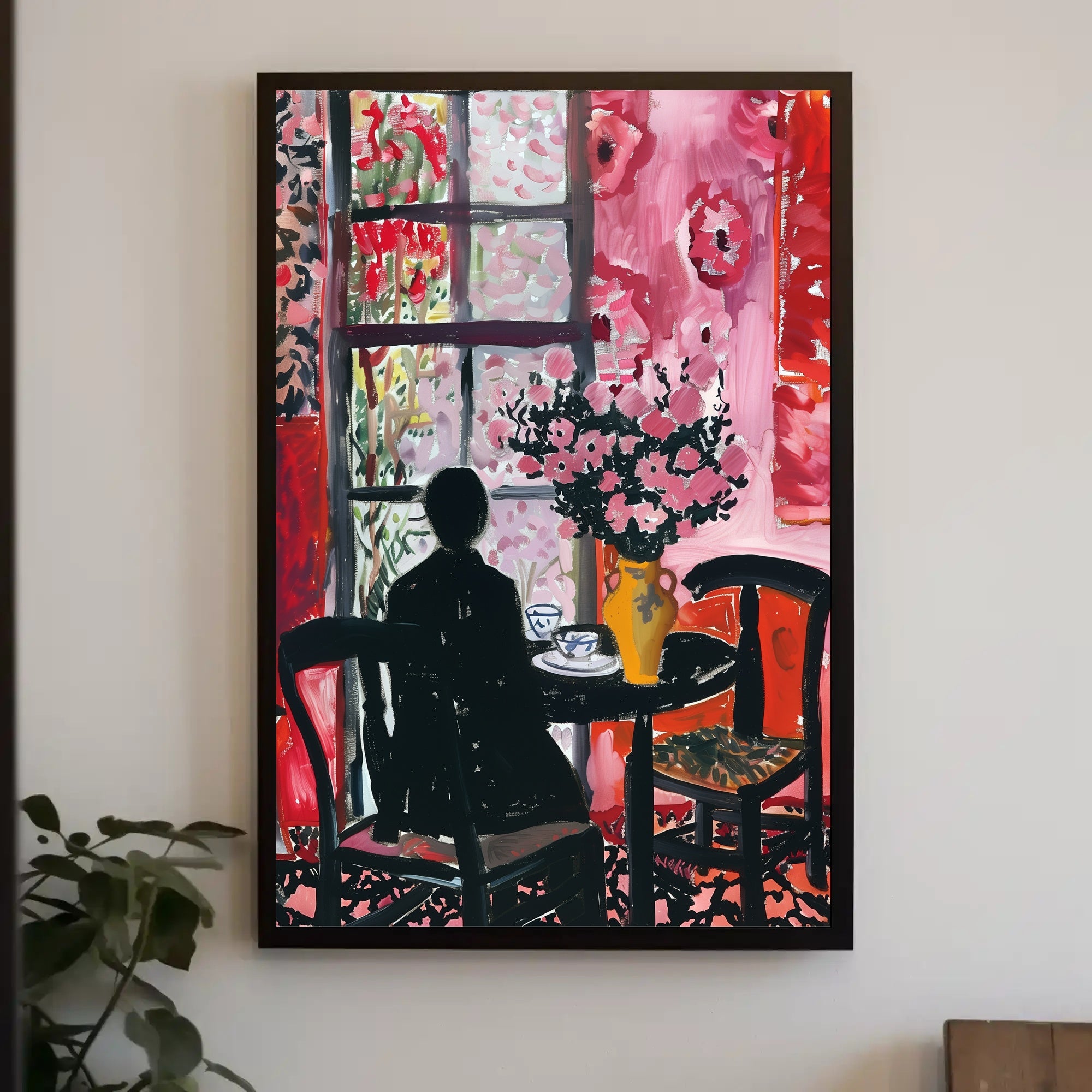 Silhouetted Contemplation Abstract Art Poster PosterGoat