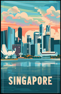 Singapore Skyline: Modern Artistry Urban or Cityscape Poster PosterGoat