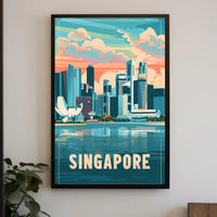 Singapore Skyline: Modern Artistry Urban or Cityscape Poster PosterGoat