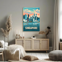 Singapore Skyline: Modern Artistry Urban or Cityscape Poster PosterGoat