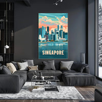 Singapore Skyline: Modern Artistry Urban or Cityscape Poster PosterGoat