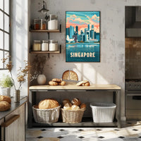 Singapore Skyline: Modern Artistry Urban or Cityscape Poster PosterGoat