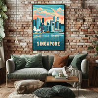 Singapore Skyline: Modern Artistry Urban or Cityscape Poster PosterGoat