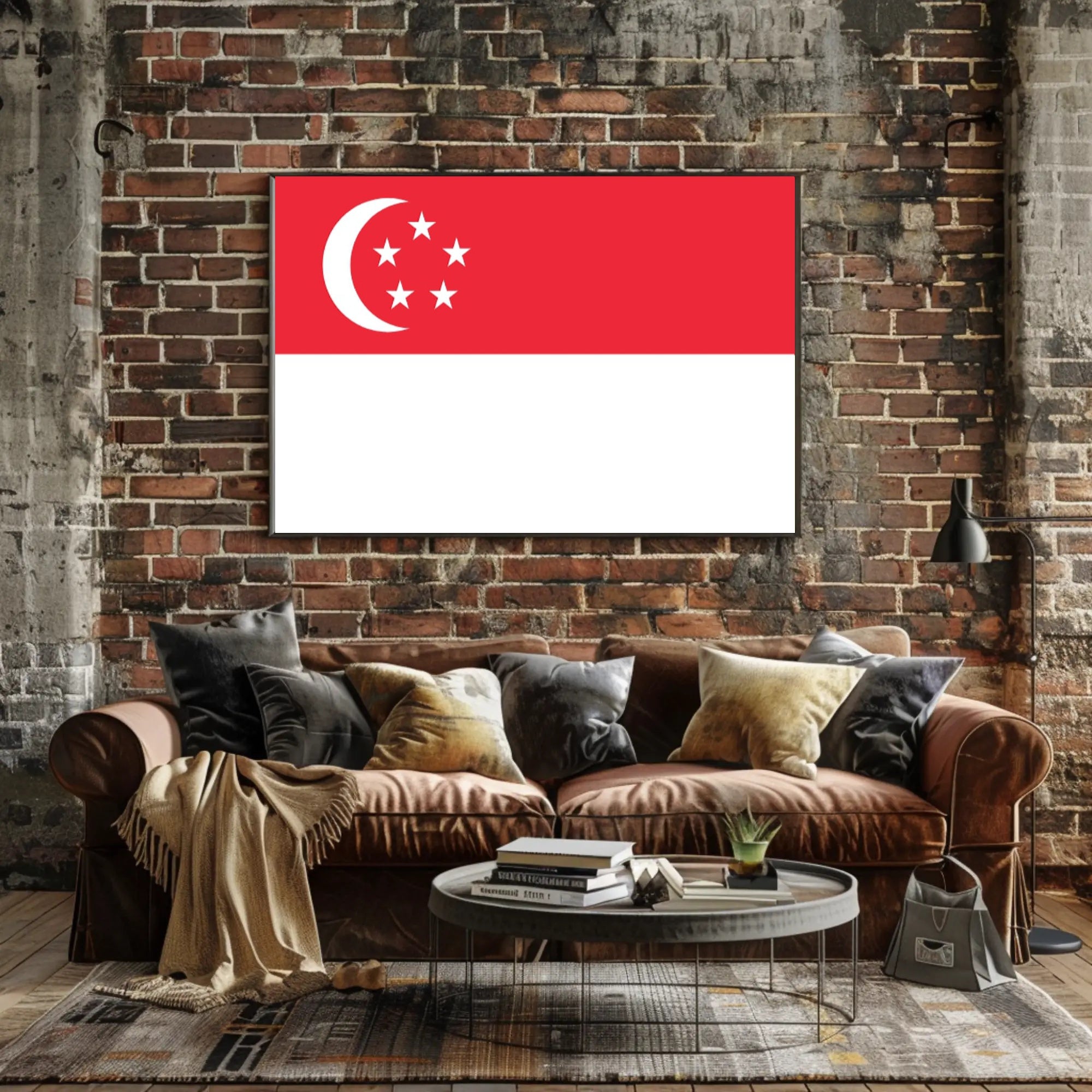 Singaporean Flag: Bold Patriotic Country Flag Poster PosterGoat