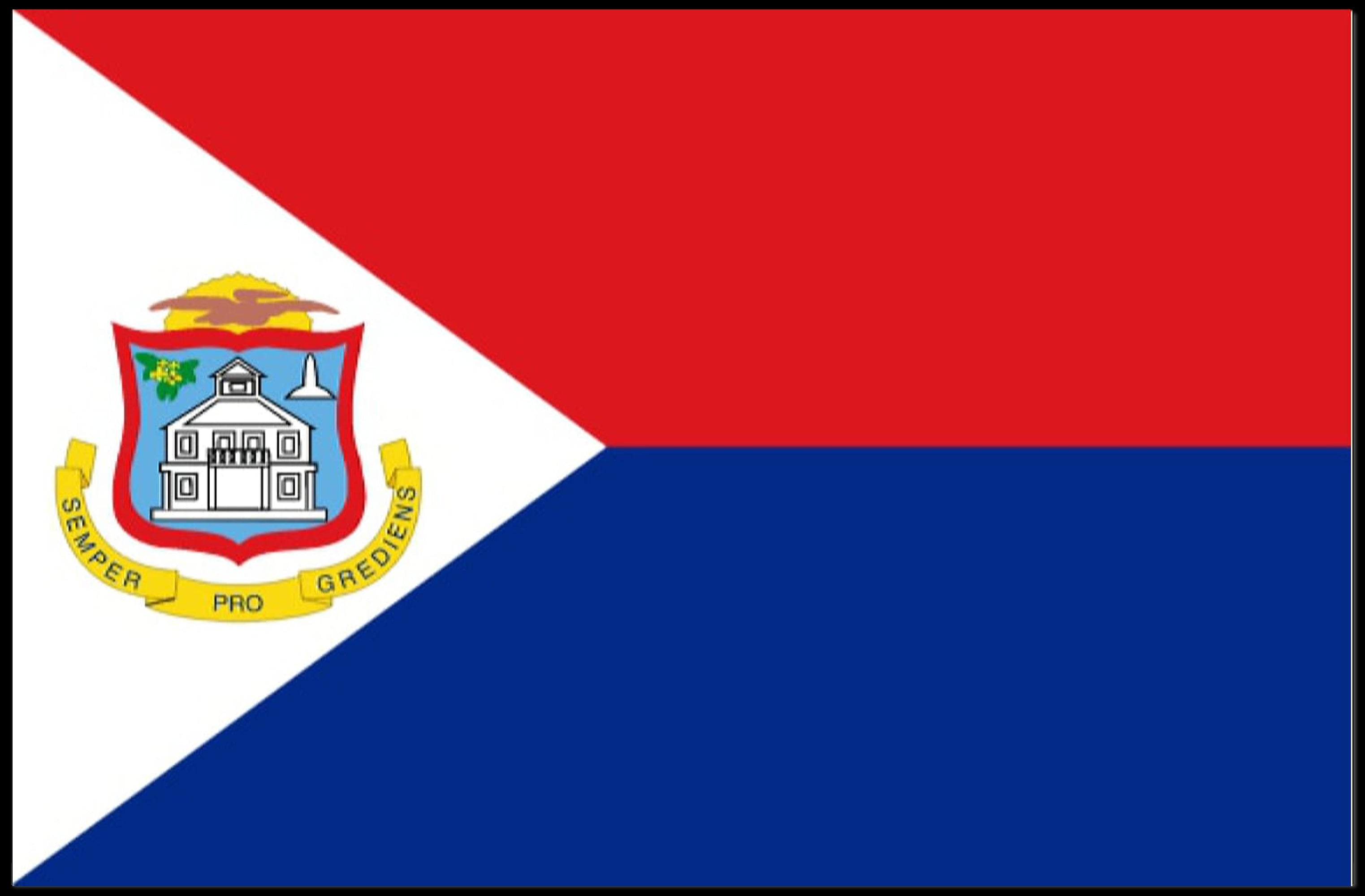 Sint Maarten National Flag Poster for Patriotic Display PosterGoat