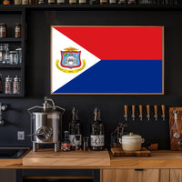 Sint Maarten National Flag Poster for Patriotic Display PosterGoat