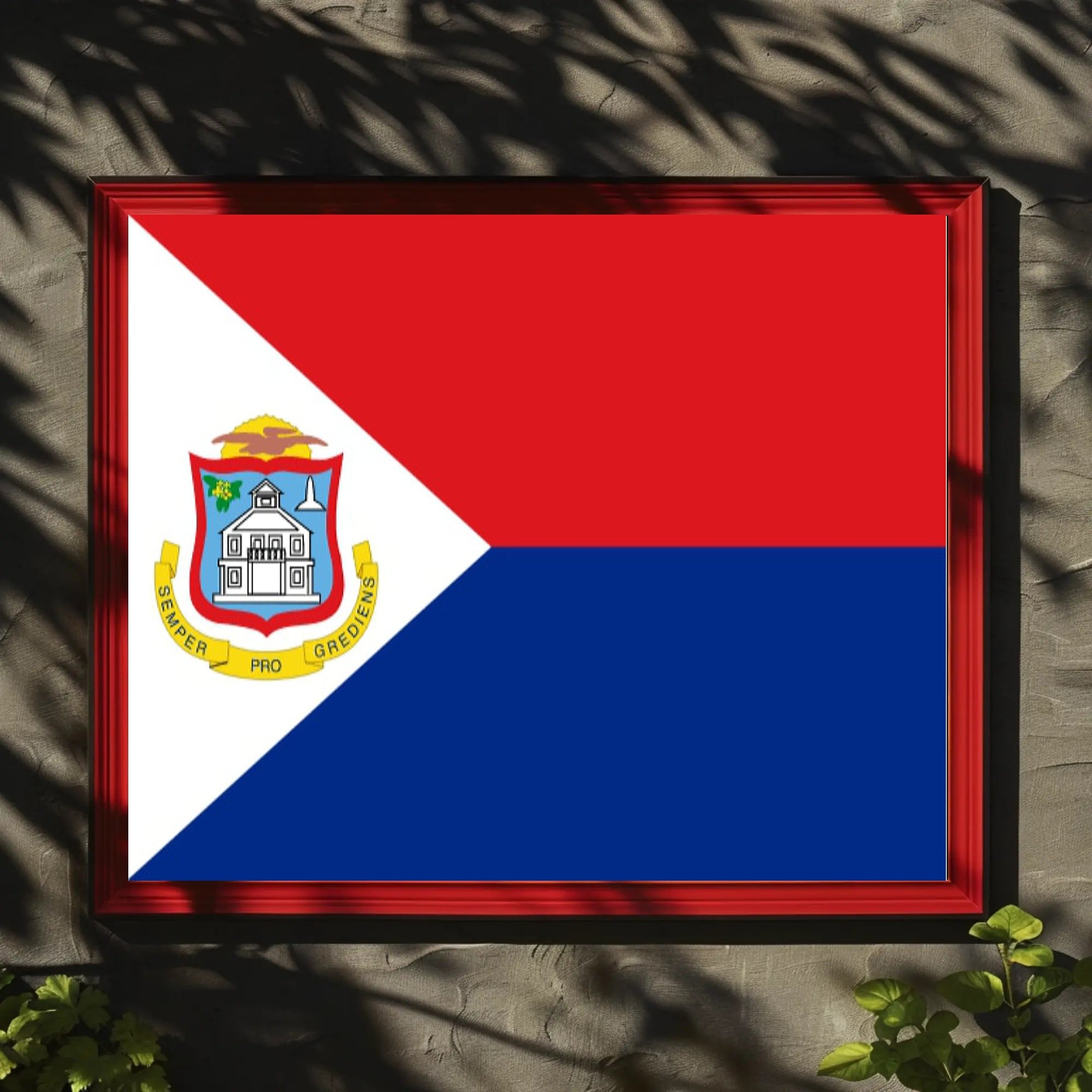 Sint Maarten National Flag Poster for Patriotic Display PosterGoat