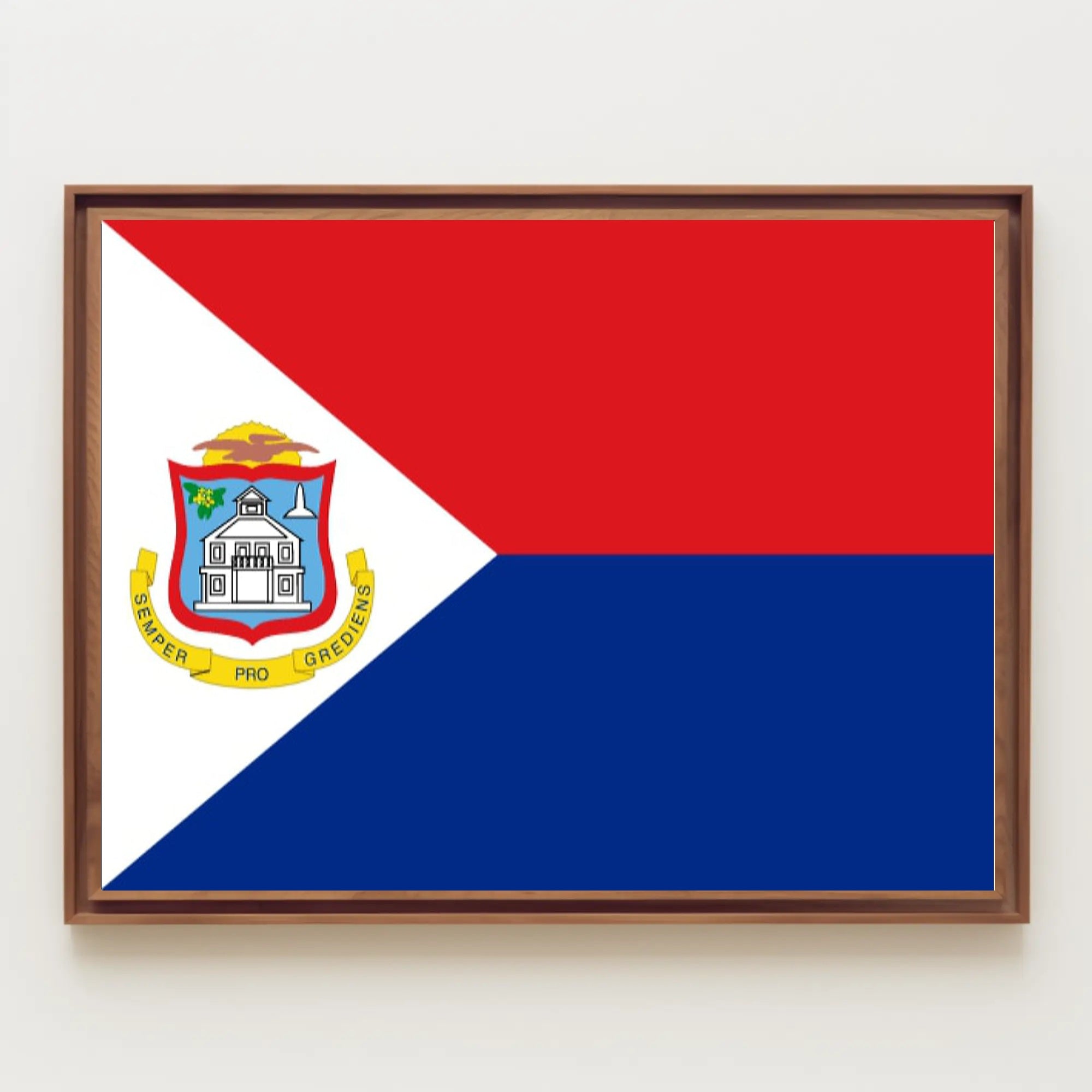 Sint Maarten National Flag Poster for Patriotic Display PosterGoat