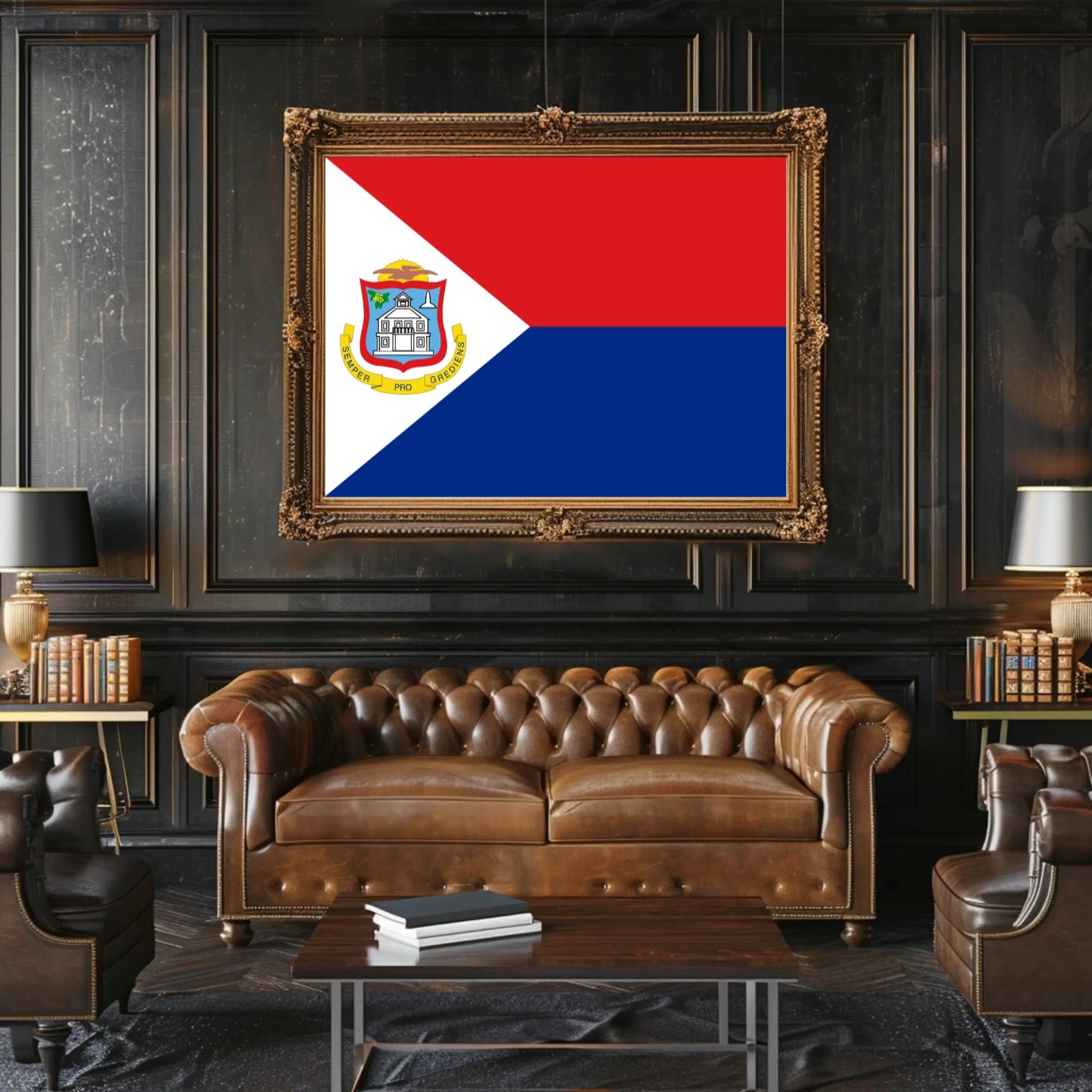 Sint Maarten National Flag Poster for Patriotic Display PosterGoat