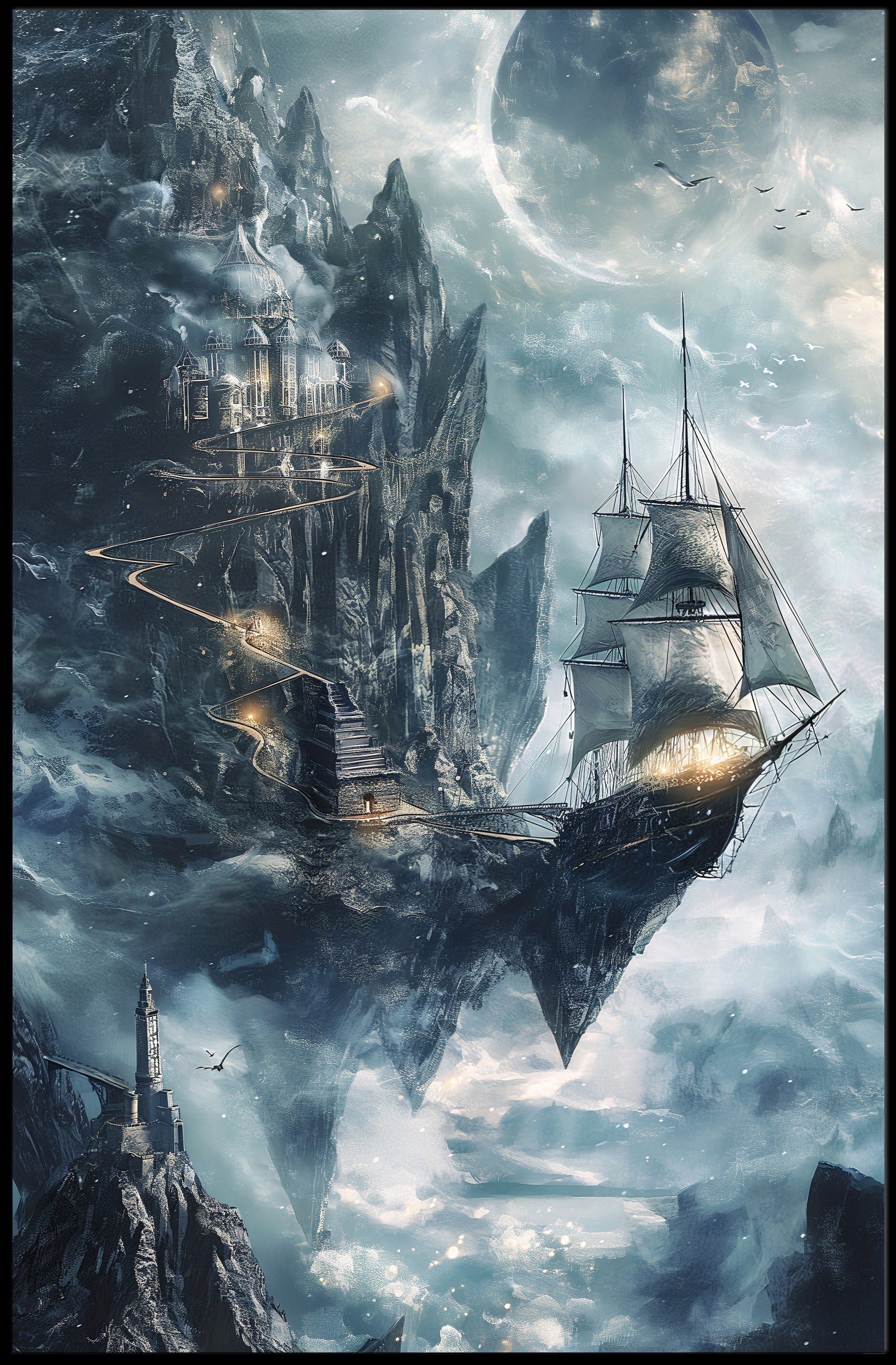 Sky-Bound Adventure: Fantasy or Mythology Poster PosterGoat