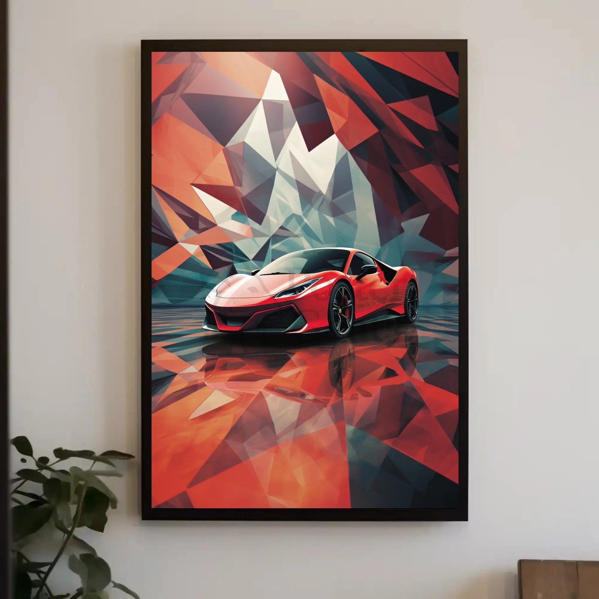 Sleek Modern Sports Car Abstract Artistic Poster PosterGoat