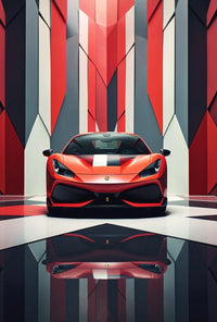 Sleek Sports Car High-Impact Artistic Poster PosterGoat