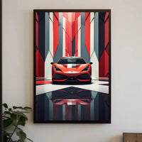 Sleek Sports Car High-Impact Artistic Poster PosterGoat
