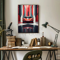 Sleek Sports Car High-Impact Artistic Poster PosterGoat