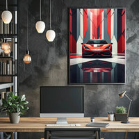 Sleek Sports Car High-Impact Artistic Poster PosterGoat