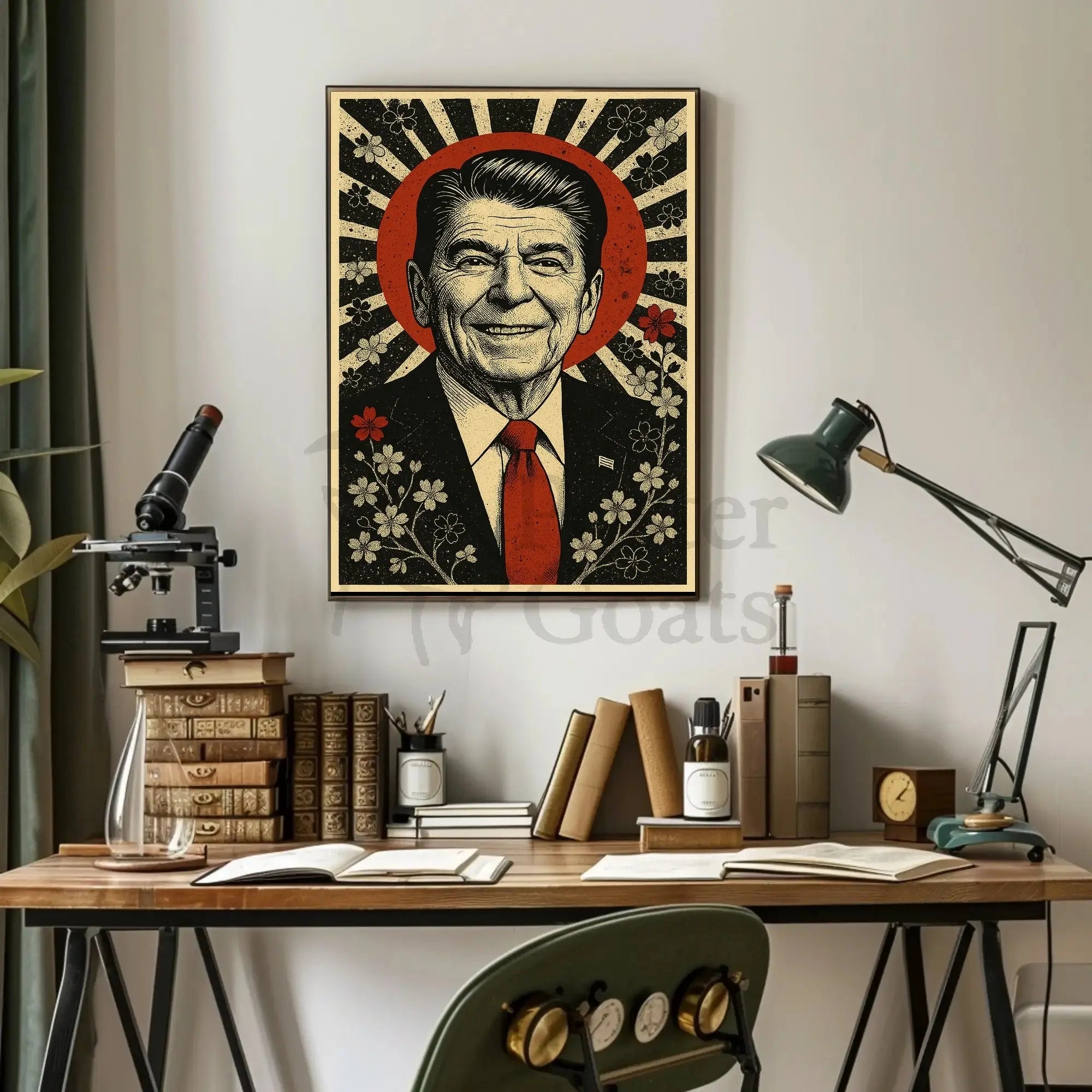 Smiling Leader Vintage Mid-Century Political Propaganda Poster PosterGoat