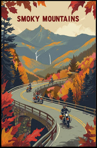 Smoky Mountains Autumn Adventure Travel Poster PosterGoat