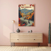Smoky Mountains Autumn Adventure Travel Poster PosterGoat