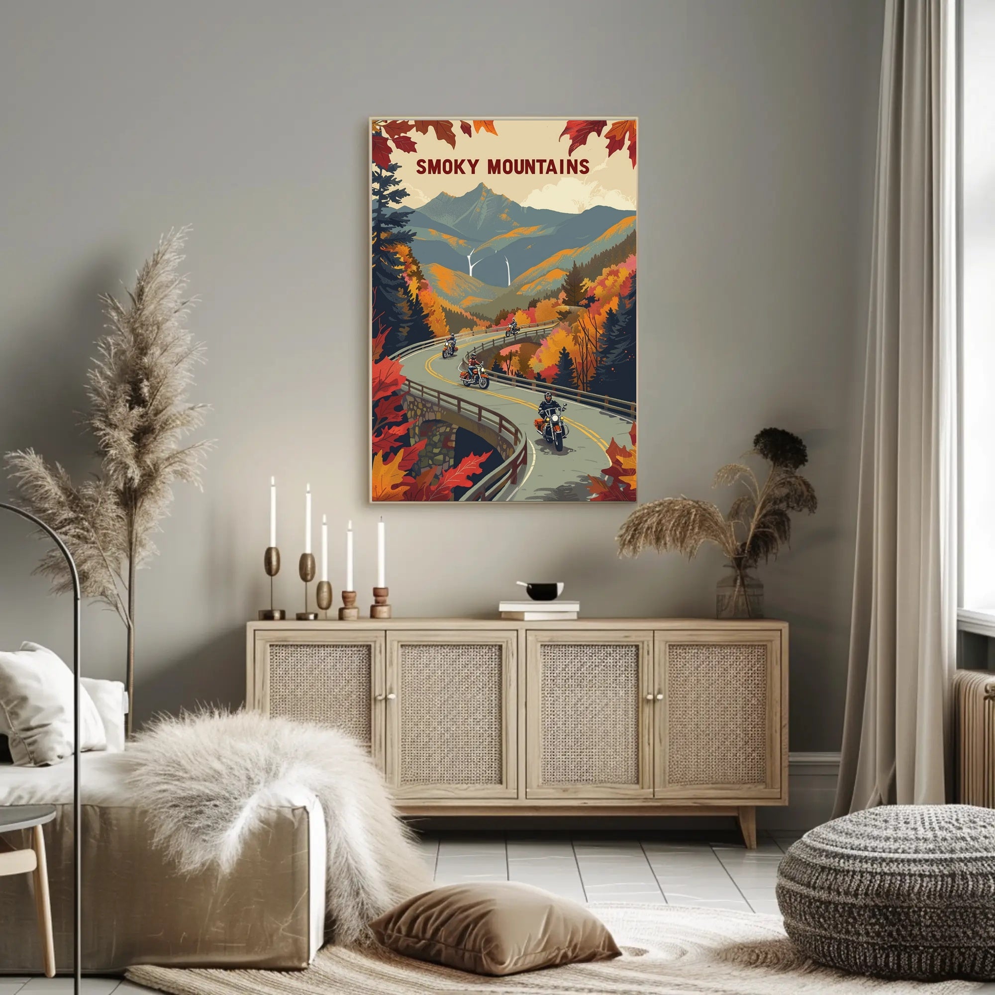 Smoky Mountains Autumn Adventure Travel Poster PosterGoat