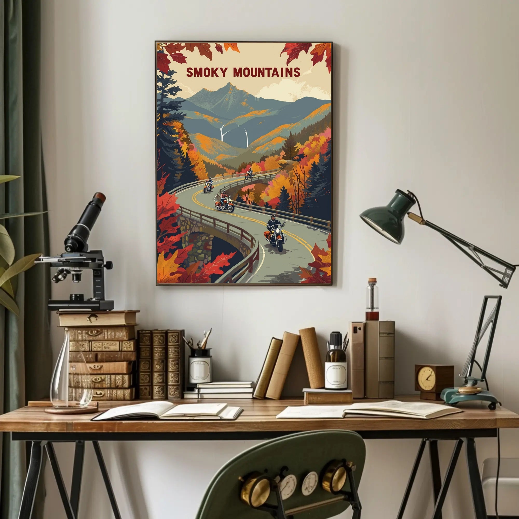 Smoky Mountains Autumn Adventure Travel Poster PosterGoat