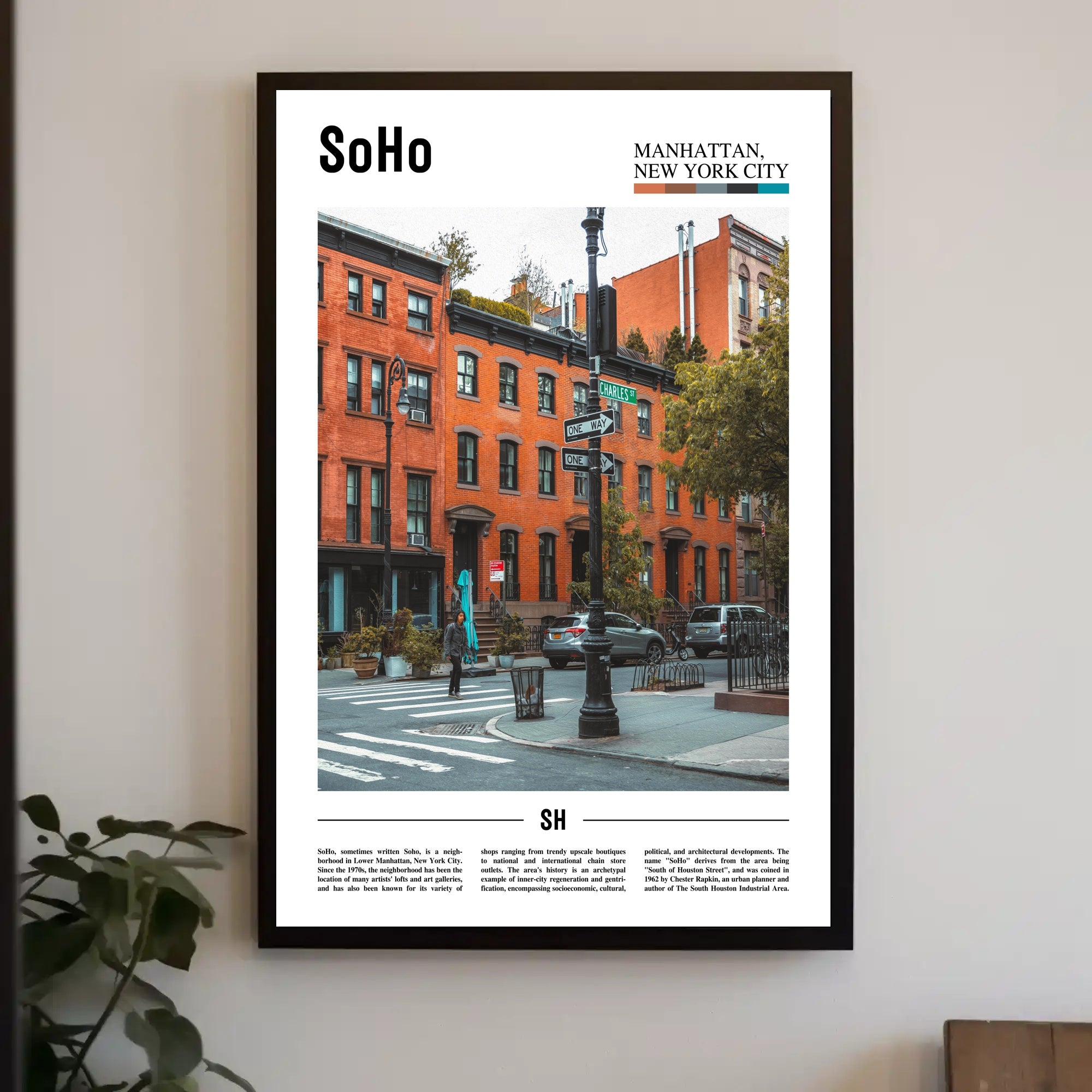 SoHo Street Scene Architectural Charm Wall Art Travel Poster PosterGoat