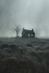 Solitary House in Desolate Landscape Artistic Poster PosterGoat