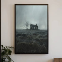 Solitary House in Desolate Landscape Artistic Poster PosterGoat
