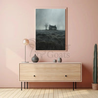 Solitary House in Desolate Landscape Artistic Poster PosterGoat