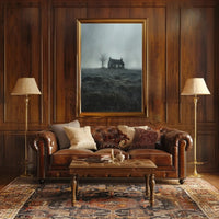 Solitary House in Desolate Landscape Artistic Poster PosterGoat