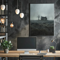 Solitary House in Desolate Landscape Artistic Poster PosterGoat