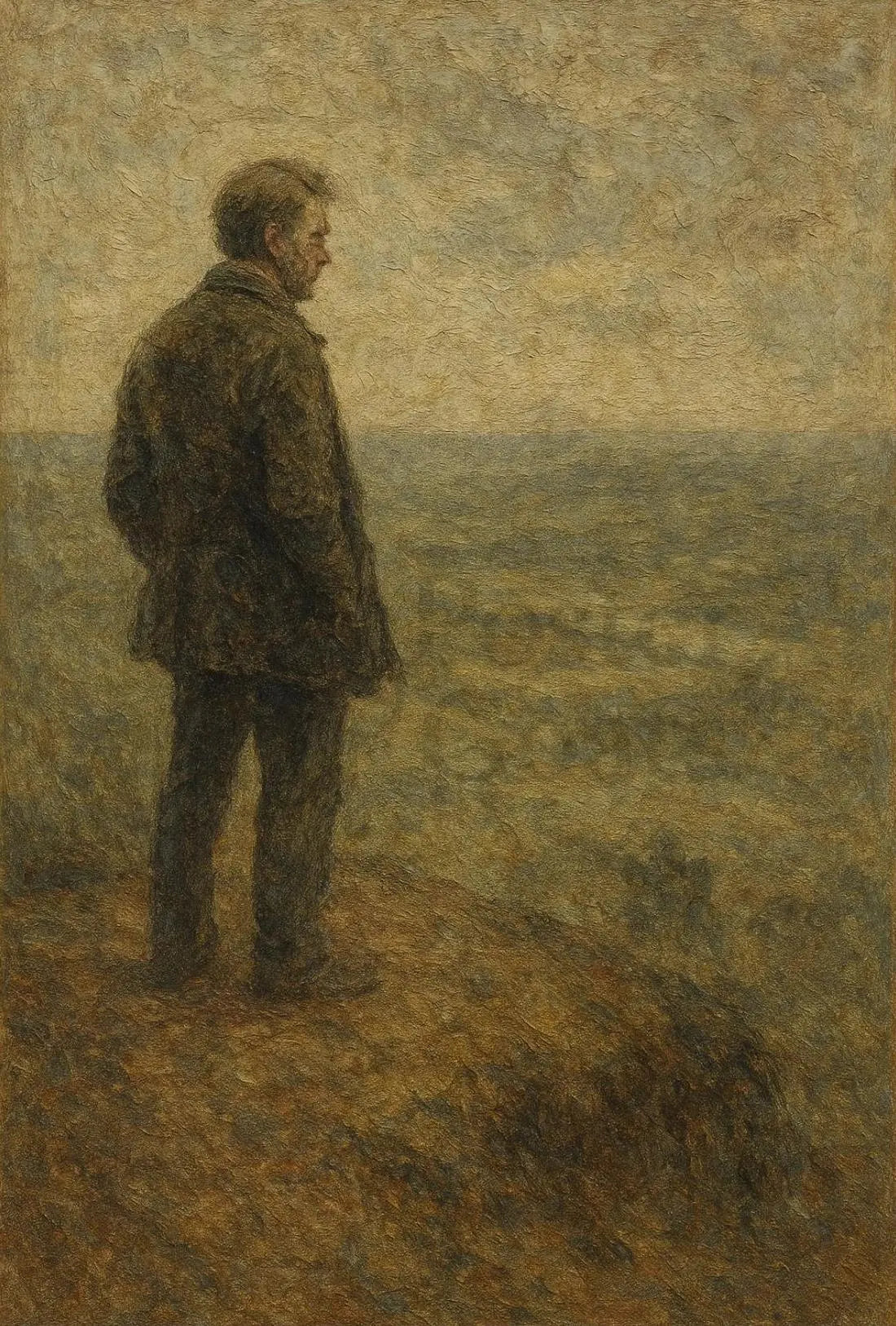 Solitude in Nature: Introspective Artistic Masterpiece Poster PosterGoat