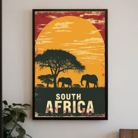 South Africa Sunrise Safari Travel Poster PosterGoat