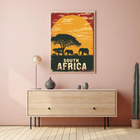 South Africa Sunrise Safari Travel Poster PosterGoat