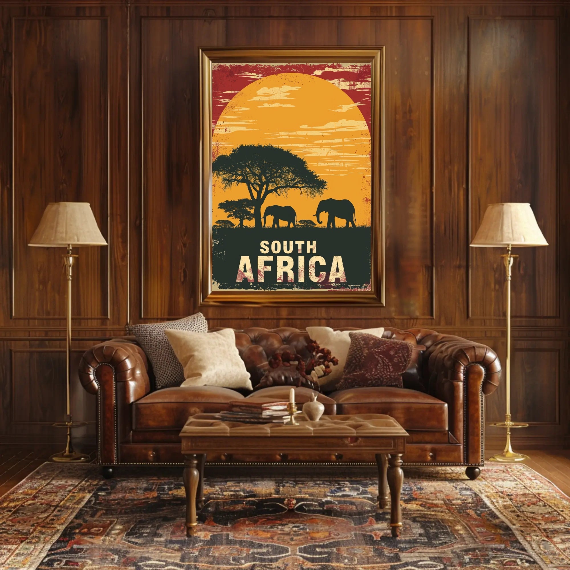 South Africa Sunrise Safari Travel Poster PosterGoat