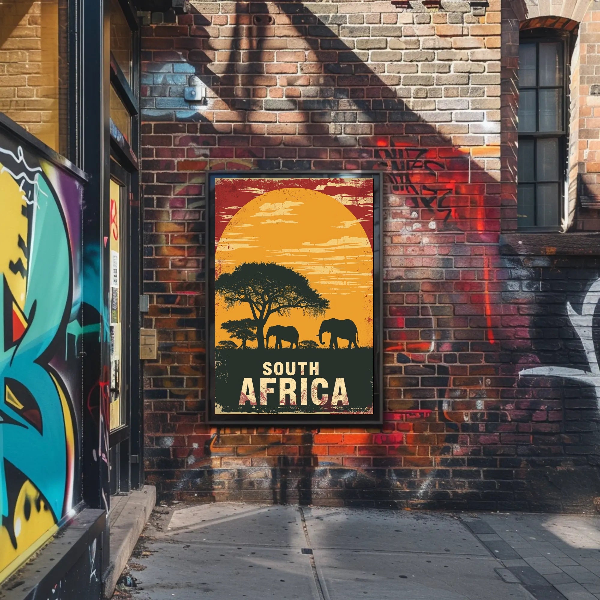 South Africa Sunrise Safari Travel Poster PosterGoat