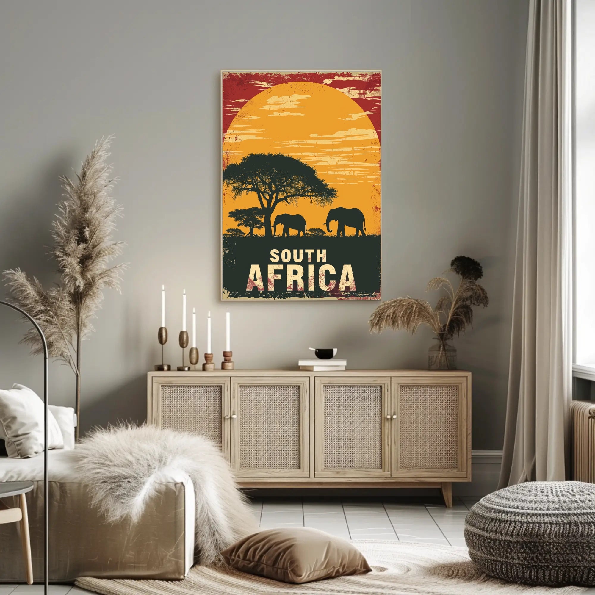 South Africa Sunrise Safari Travel Poster PosterGoat