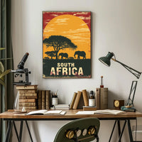South Africa Sunrise Safari Travel Poster PosterGoat