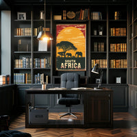South Africa Sunrise Safari Travel Poster PosterGoat