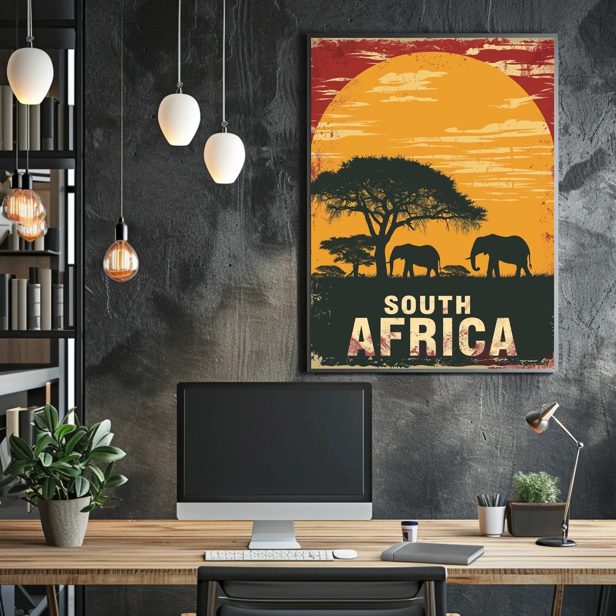 South Africa Sunrise Safari Travel Poster PosterGoat