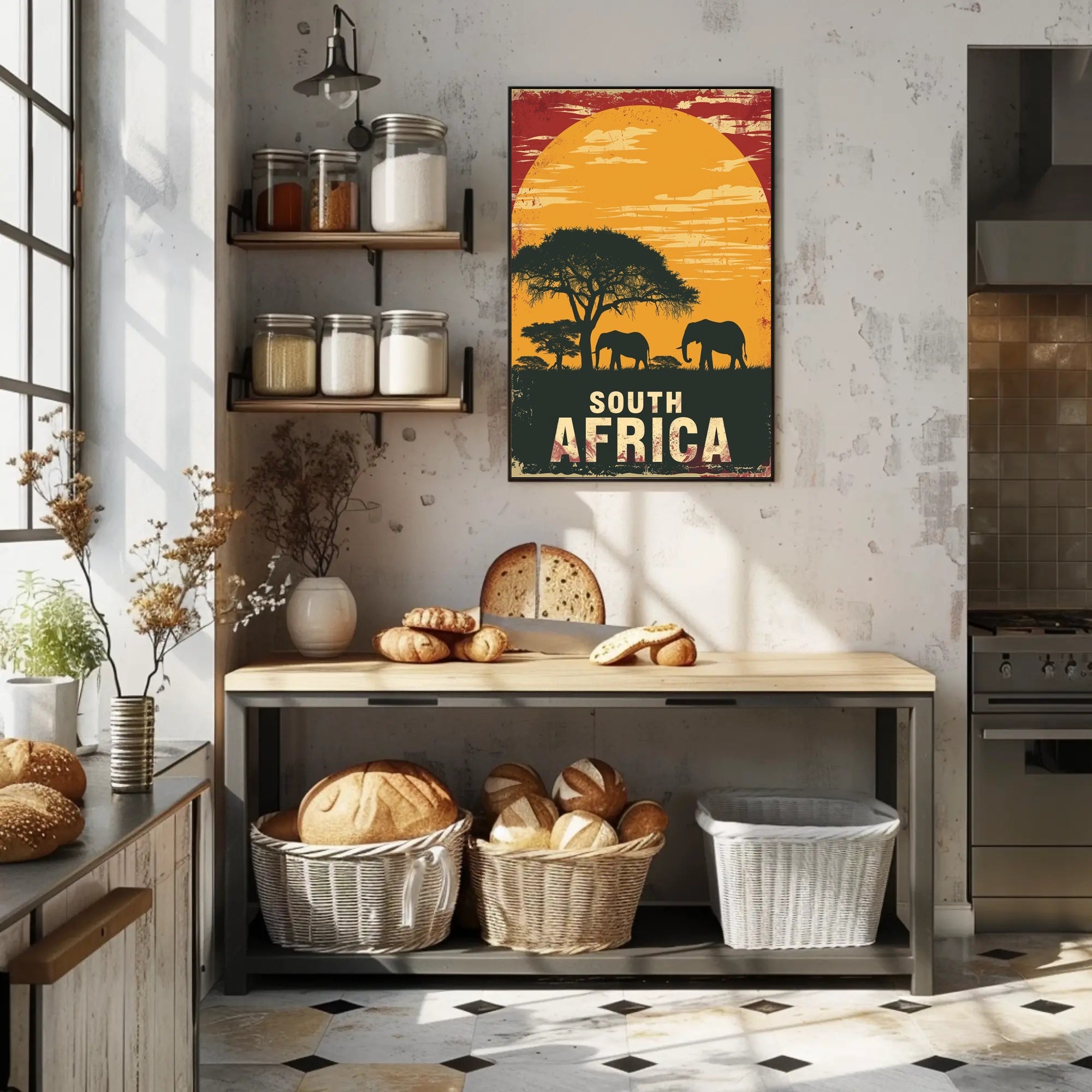 South Africa Sunrise Safari Travel Poster PosterGoat