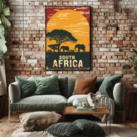 South Africa Sunrise Safari Travel Poster PosterGoat
