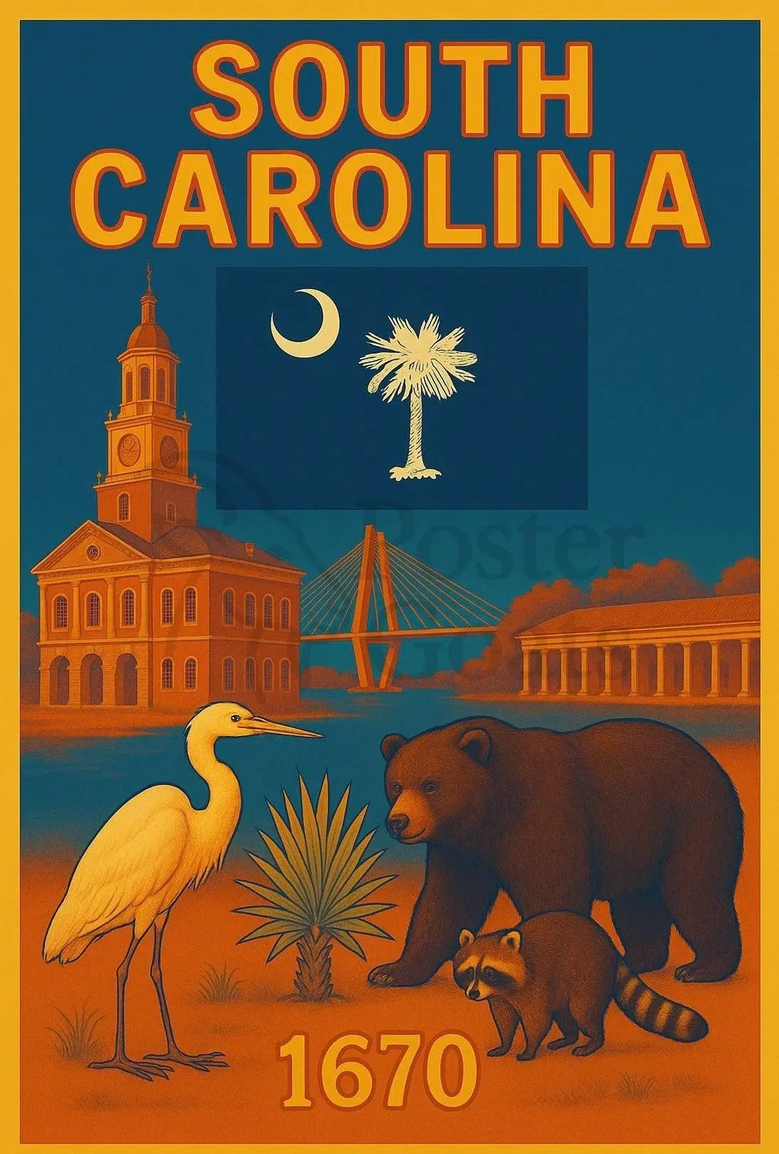 South Carolina Heritage Vintage Style Cultural or Heritage Poster PosterGoat
