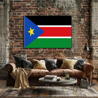 South Sudan Flag with Modern Geometric Design Country Flag Poster PosterGoat