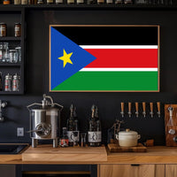 South Sudan Flag with Modern Geometric Design Country Flag Poster PosterGoat
