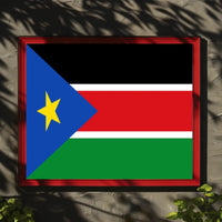 South Sudan Flag with Modern Geometric Design Country Flag Poster PosterGoat