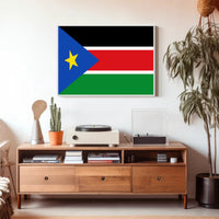 South Sudan Flag with Modern Geometric Design Country Flag Poster PosterGoat